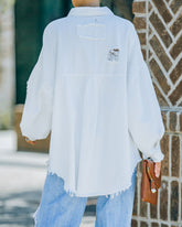 Thinking Out Loud Cotton Distressed Denim Jacket - Off White - FINAL SALE POL-001